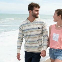 Ron Jon Sea Foam Stripe Baja Hoodie -OOfos Sale d800x800 10200451077 ron jon sea foam stripe baja hoodie life style 1