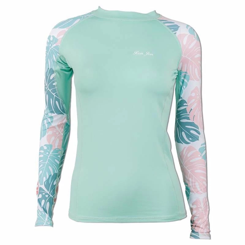 Ron Jon Womens Palm-Mint Kailana Long Sleeve Rash Guard 3 Ron Jon Womens Palm-Mint Kailana Long Sleeve Rash Guard