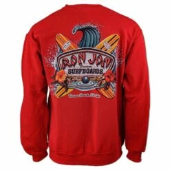 Ron Jon World Famous Sweatshirt -OOfos Sale d800x800 10400673050 red ron jon world famous crew neck sweatshirt back