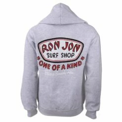 Ron Jon Trusty Badge Pullover Hoodie -OOfos Sale d800x800 10420616092 heather grey ash ron jon trusty badge pullover hoodie back