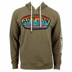 Ron Jon Blanket Badge Pullover Hoodie -OOfos Sale d800x800 10420867074 olive ron jon blanket badge pullover hoodie front