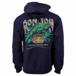 Ron Jon Iguana Pullover Hoodie -OOfos Sale d800x800 10420897086 navy ron jon iguana hoodie back