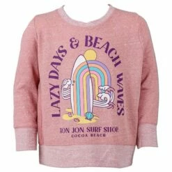 Ron Jon Kids Lazy Day Sweatshirt -OOfos Sale d800x800 10450197323 mauve ron jon youth girls lazy days fleece front