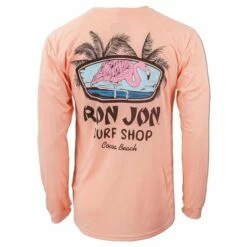 Ron Jon Flamingo UPF Long Sleeve Sun Shirt -OOfos Sale d800x800 10480460031 coral ron jon flamingo long sleeve upf sun shirt back