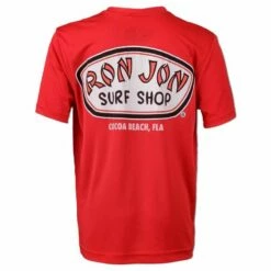 Ron Jon Kids Performance Badge Sun Shirt -OOfos Sale d800x800 10500765050 red ron jon badge youth performance tee back