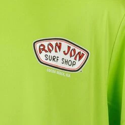 Ron Jon Kids Performance Badge Sun Shirt -OOfos Sale d800x800 10500765078 lime ron jon kids performance badge sun shirt front graphic