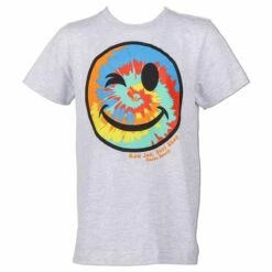 Ron Jon Kids Tie-Dye Smiley Tee -OOfos Sale d800x800 10500769118 ash ron jon kids tie dye smiley tee front