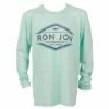 Ron Jon Kids Hardwire Shark Performance Long Sleeve Sun Protection Shirt -OOfos Sale d800x800 10510134070 mint ron jon hardwire shark long sleeve performance shirt front