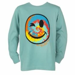 Ron Jon Kids Tie Dye Smiley Long Sleeve Tee -OOfos Sale d800x800 10510138117 saltwater ron jon kids tie dye smiley long sleeve tee front