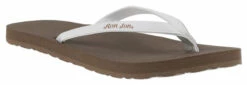 Ron Jon Ladies White And Brown Thin Strap Sandal -OOfos Sale d800x800 11000089001 ron jon ladies white and brown thin strap sandal angled