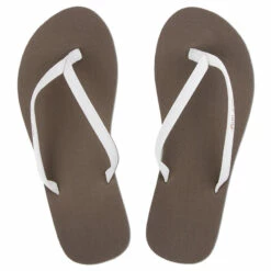 Ron Jon Ladies White And Brown Thin Strap Sandal -OOfos Sale d800x800 11000089001 ron jon ladies white and brown thin strap sandal top