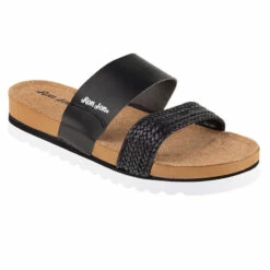 Ron Jon Ladies Black Cork Wedge Sandal -OOfos Sale d800x800 11000091095 black ron jon ladies cork wedge sandal angled