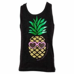 Ron Jon Kids More Pineapple Tank Top -OOfos Sale d800x800 11530069095 black ron jon girls more pineapple tank front