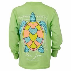 Ron Jon Kids Turtle Splash Long Sleeve Tee -OOfos Sale d800x800 11580046078 lime ron jon youth girls turtle splash long sleeve tee back