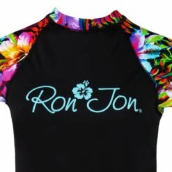 Ron Jon Kids Cap Sleeve Black Hibiscus Rash Guard -OOfos Sale d800x800 11730060000 ron jon kids cap sleeve black hibiscus rash guard top