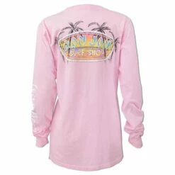 Ron Jon Junior Sunset Badge Long Sleeve Tee -OOfos Sale d800x800 13310417039D light pink ron jon junior sunset badge ls tee back