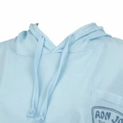 Ron Jon Juniors Palm Long Sleeve Hooded Pocket Crop Tee -OOfos Sale d800x800 13310451081 light blue ron jon juniors palm long sleeve hooded pocket tee neck