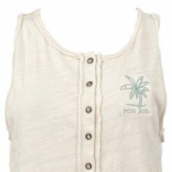 Ron Jon Juniors Embroidered Palm Henley Tank -OOfos Sale d800x800 13320705112 oat heather ron jon junior embroidered palm henley tank front neck