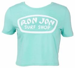 Ron Jon Juniors Large Badge Crop Top -OOfos Sale d800x800 13340835070 mint ron jon juniors large badge crop top front