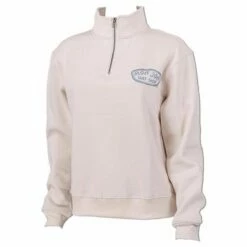 Ron Jon Juniors Quarter Zip Beach Fleece -OOfos Sale d800x800 13350995002 off white ron jon juniors beach fleece quarter zip long sleeve top front