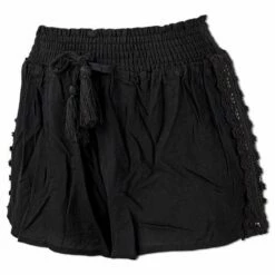 Ron Jon Juniors Crochet Trim Shorts -OOfos Sale d800x800 13360184095D black ron jon juniors crochet trim shorts front