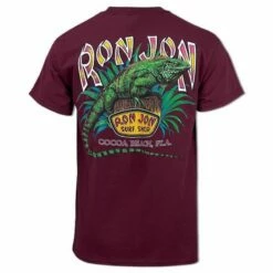 Ron Jon Iguana Tee -OOfos Sale d800x800 17040194051D maroon ron jon iguana tee back