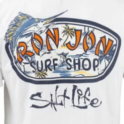 Salt Life Ron Jon Sea Escape White Graphic Tee -OOfos Sale d800x800 20140715001 salt life ron jon sea escape white graphic tee back graphic