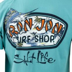 Salt Life Ron Jon Sea Green Sea Escape Tee -OOfos Sale d800x800 20140717071 salt life ron jon sea green sea escape tee back graphic