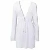 LA Class Back Panel Long Sleeve Cover-up -OOfos Sale d800x800 30631047001D white la class white back panel coverup front