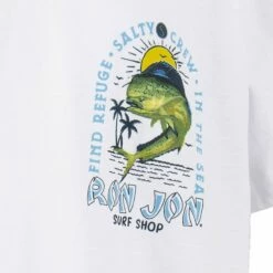 Salt Life Ron Jon Kids Mahi Mayhem Tee -OOfos Sale d800x800 40140074001 white salt life ron jon kids mahi mayhem tee front graphic