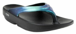 Oofos Womens Oolala Luxe Black Atlantis Sandals
