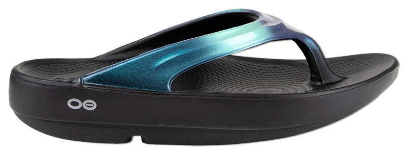 Oofos Womens Oolala Luxe Black Atlantis Sandals 4 Oofos Womens Oolala Luxe Black Atlantis Sandals - Image 2