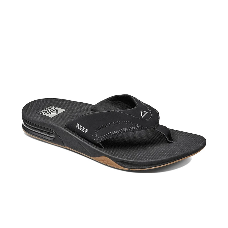 Reef Mens Black/Silver Fanning Sandal 3 Reef Mens Black/Silver Fanning Sandal