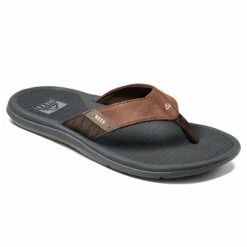 Reef Mens Grey And Tan Santa Ana Sandal -OOfos Sale d800x800 50123536003 tan reef mens grey and tan santa ana sandal angled