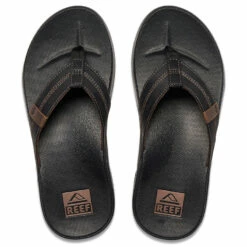 Reef Mens Coffee Black Cushion Phantom Leather Sandal -OOfos Sale d800x800 50123585095 reef mens cushion phantom le coffee sandle top