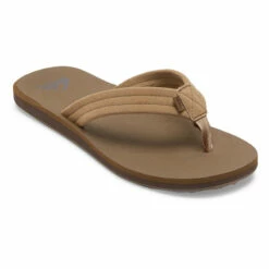 Quiksilver Carver Suede Core Sandal -OOfos Sale d800x800 50123763003 quiksilver mens tan carver suede core sandal angled front